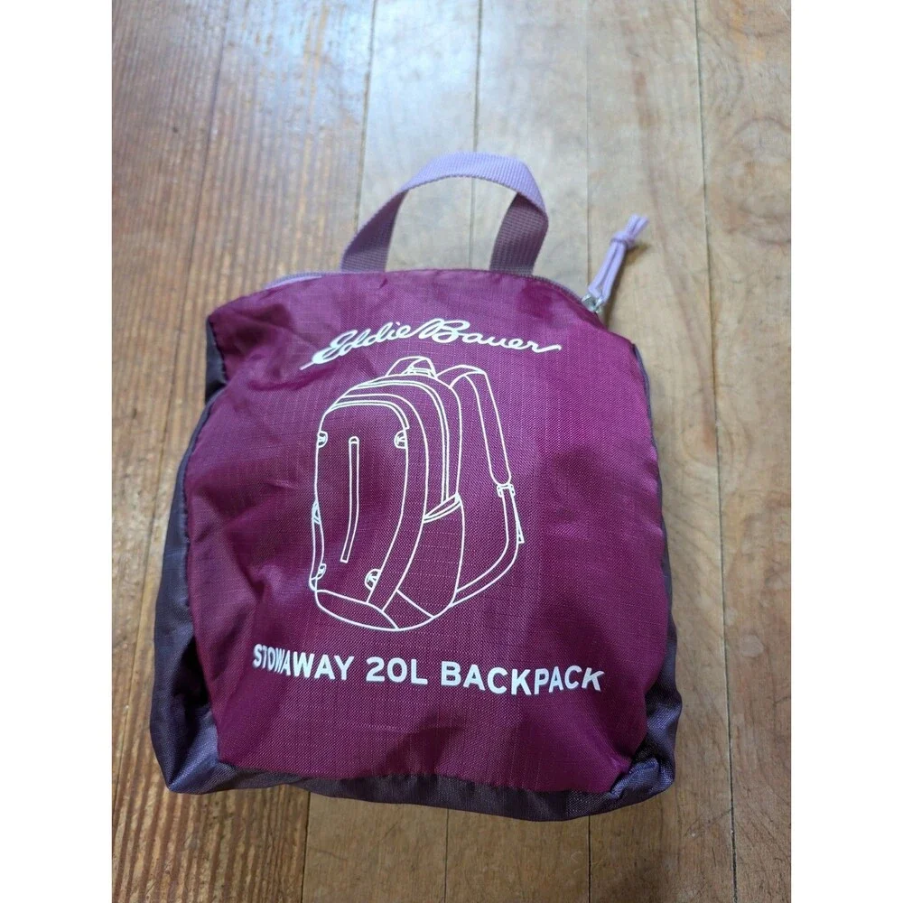 Eddie Bauer Stowaway 20L Packable Backpack Purple Hiking Daypack Lightweight